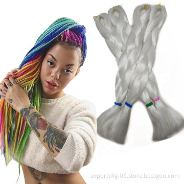 Glow Hair Fluorescence Light Dark in Braiding Hair Jumbo Synthetic Braids for Women Daily Cosplay Party Shining Hair in Dark